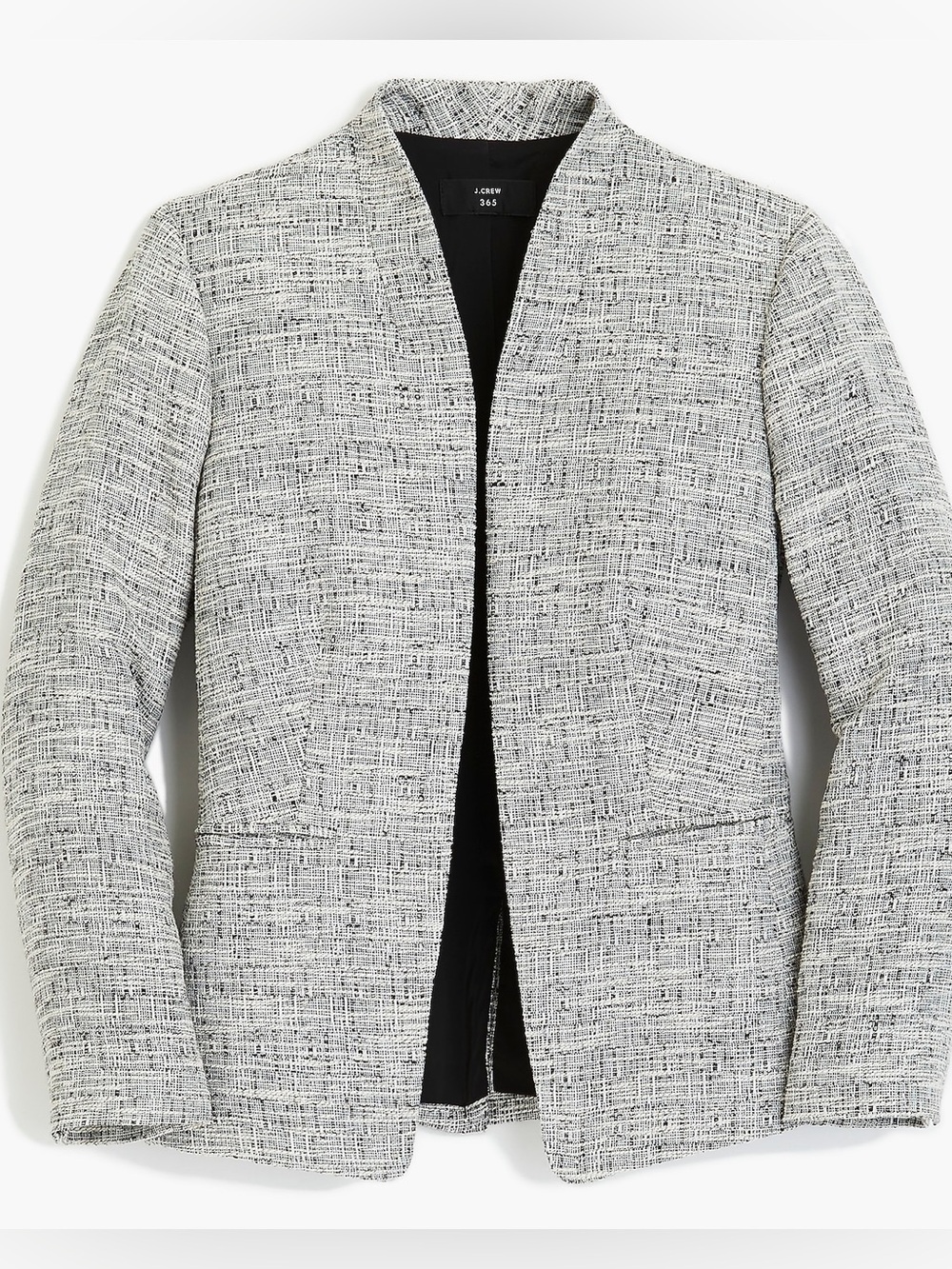 NWT J. Crew 365 Going Out Blazer in Black and White Tweed SZ 2